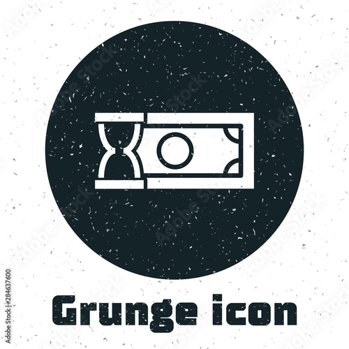 Grunge Fast payments icon isolated on white background. Fast money transfer payment. Financial services, fast loan, time is money, cash back concept. Vector Illustration