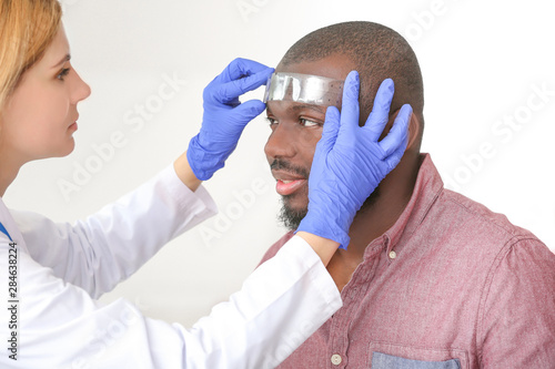 African-American man meetin...