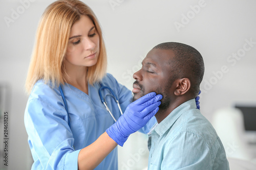 African-American man meetin...
