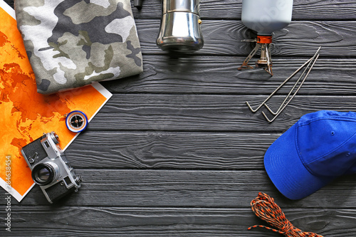 Set of items for camping on...