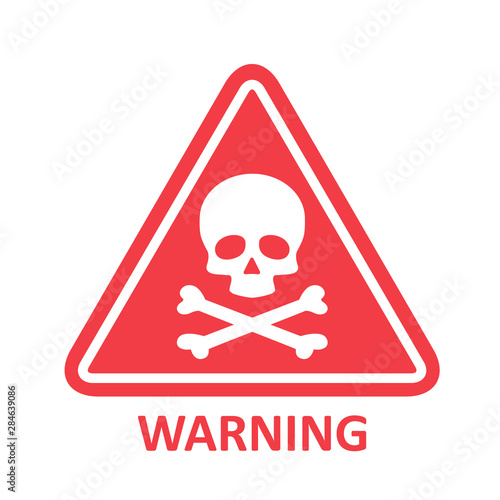 Hazard warning symbol vector icon flat sign symbol with exclamation mark isolated on white background