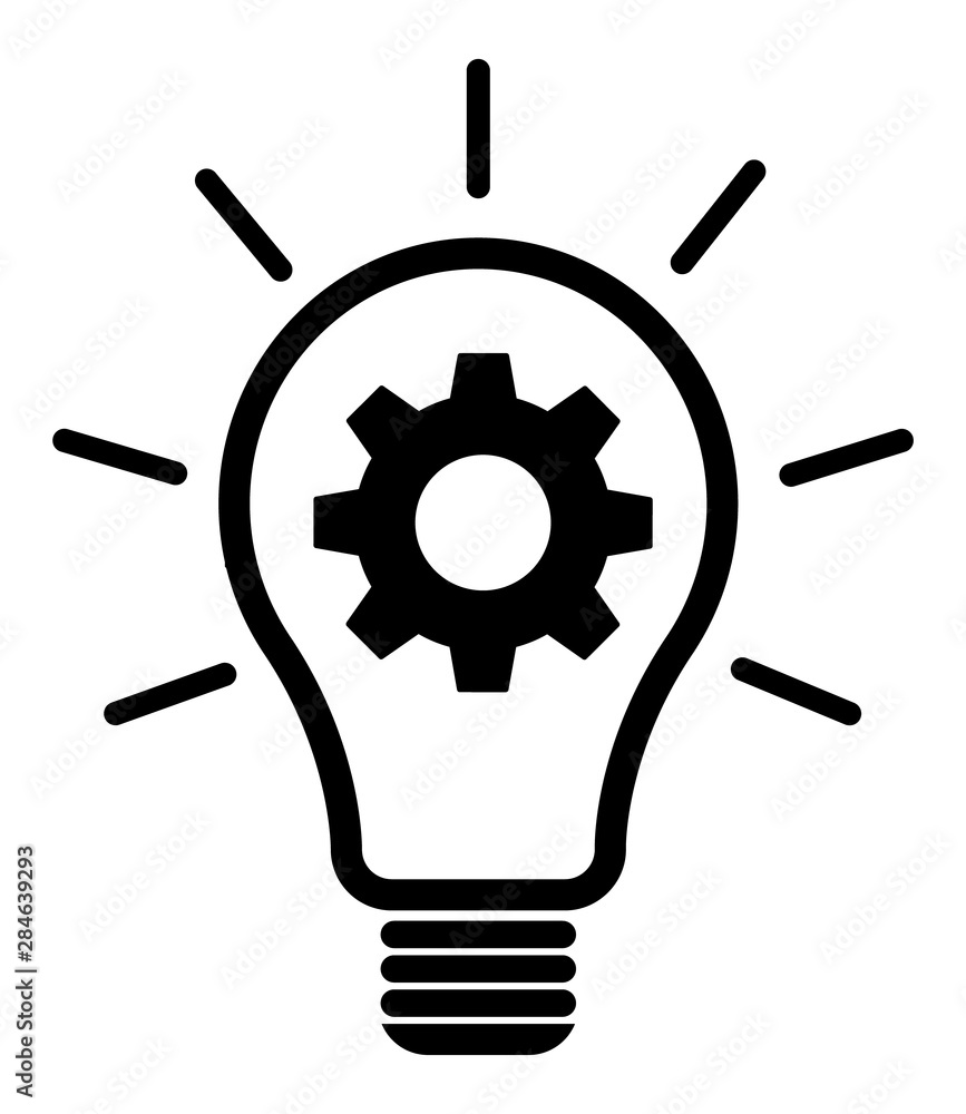 Lightbulb gears icon settings , for mobile applications web sites etc. Vector illustration Lightbulb gears icon settings , for mobile applications web sites etc. Vector illustration