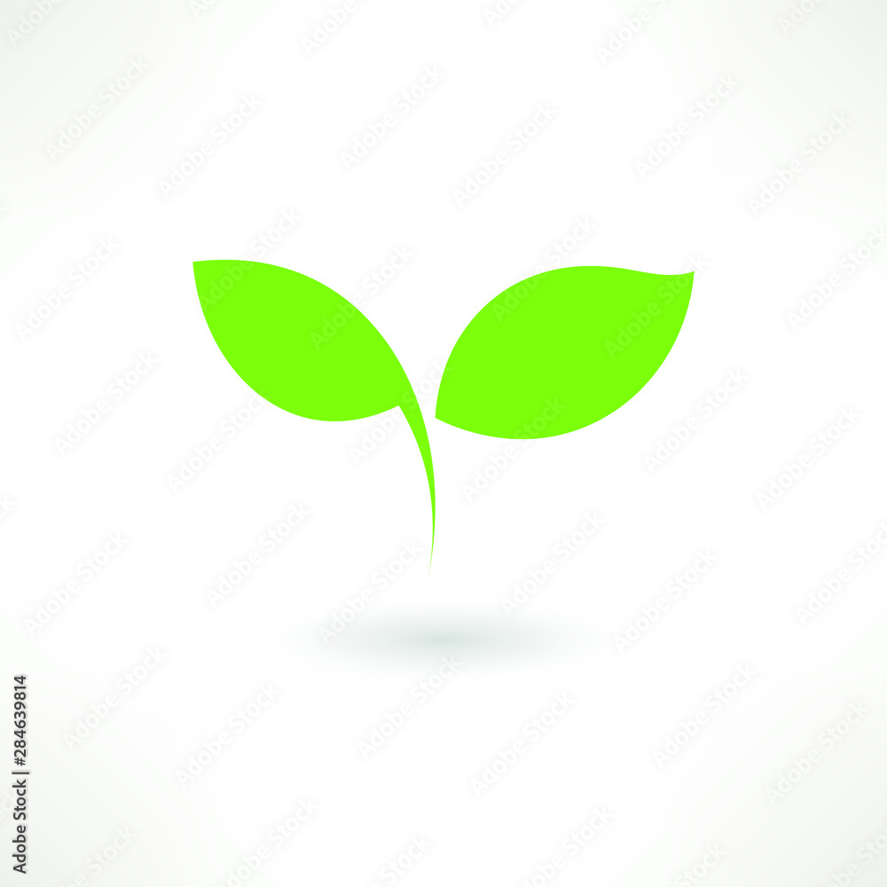 Green Leaf Icon Vector Illustrations Green Leaf Icon Vector Illustrations