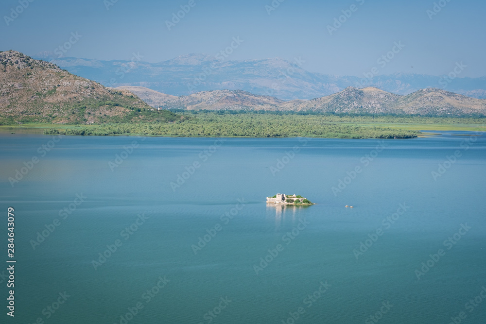 Fototapeta premium Skadar lake, Montenegro - landscape with Turkish fortress.
