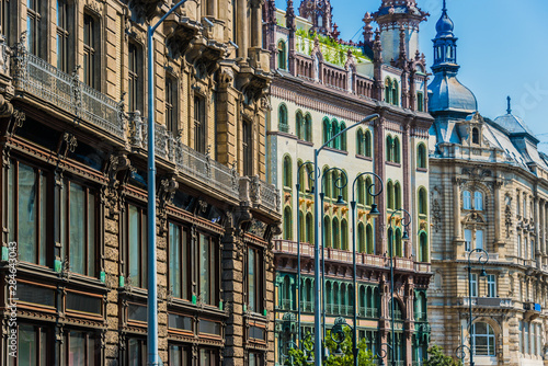 Historic architecture of downtown Budapest, Hungary