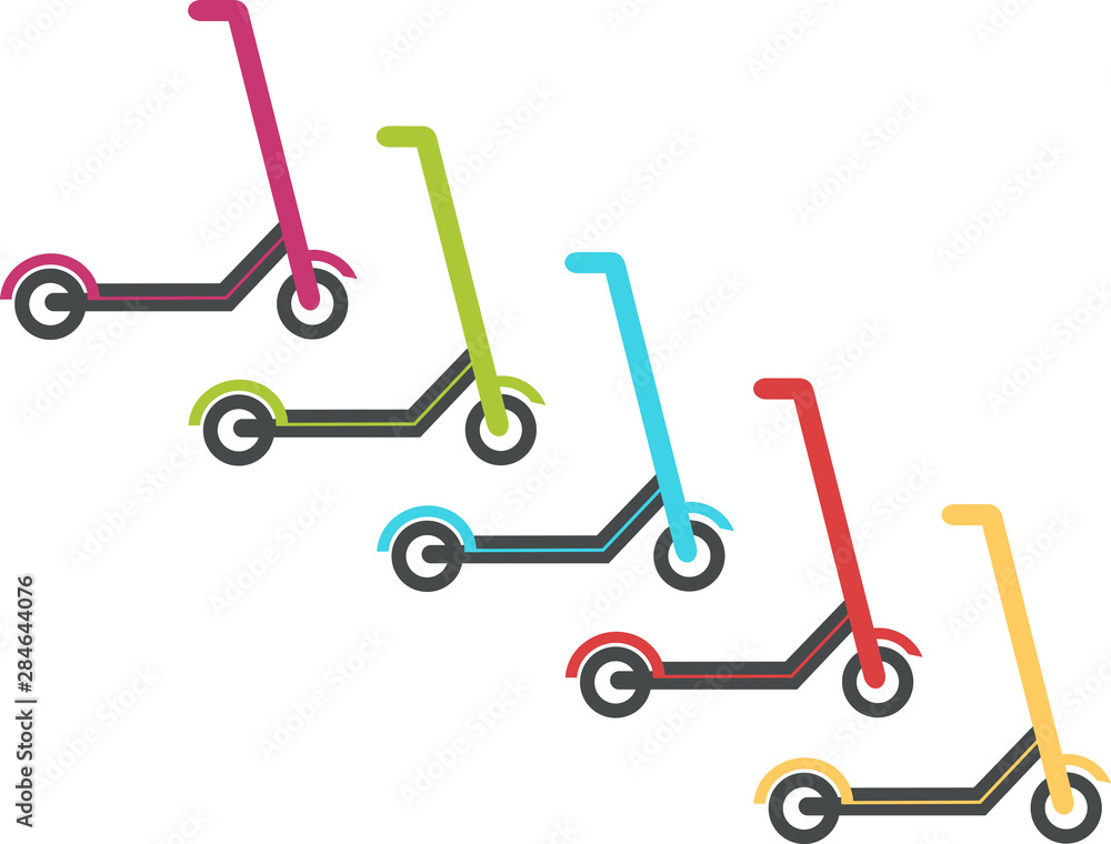 Coloured scooter icon Coloured scooter icon