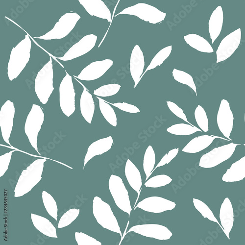 Seamless pattern of tropical leaves