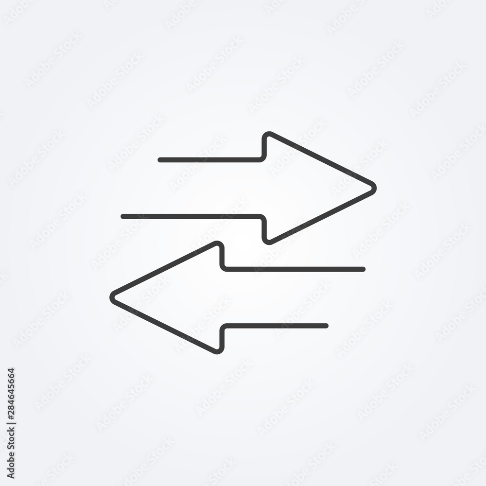 Arrows line icon. Transfer or exchange concept. Vector illustration. Arrows line icon. Transfer or exchange concept. Vector illustration.