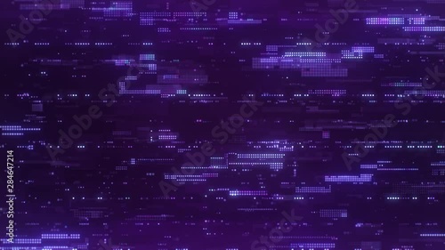 Wallpaper Mural The abstract high-tech digital background represents big data processing. Flying through the bright purple flickering pixels combined into matrices randomly spaced over a dark background. Torontodigital.ca