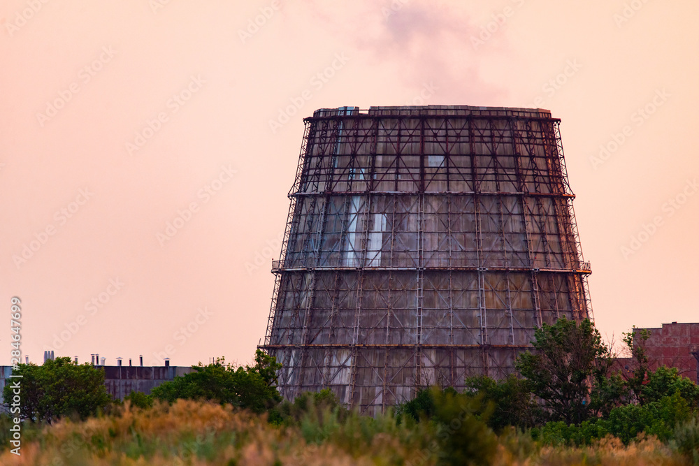 Cooling tower of thermal power plant.
