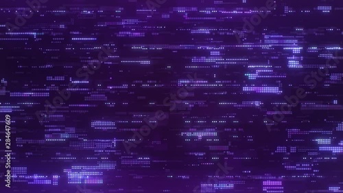 Wallpaper Mural The abstract high-tech digital background represents big data analysis. Flying upwards along the bright purple flickering pixels combined into matrices randomly spaced over a dark background. Torontodigital.ca