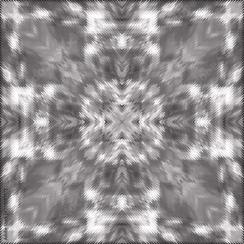 Halftone grey ornament, winter pattern. Drawing vintage style. Grunge texture. Festive greeting card. Abstract art background. Modern symmetric pattern. Festive art backdrop. Creative vector element