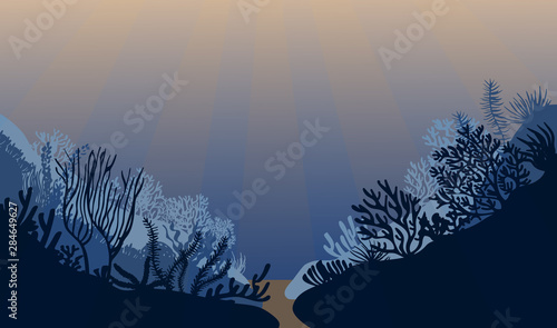 Underwater seascape scene
