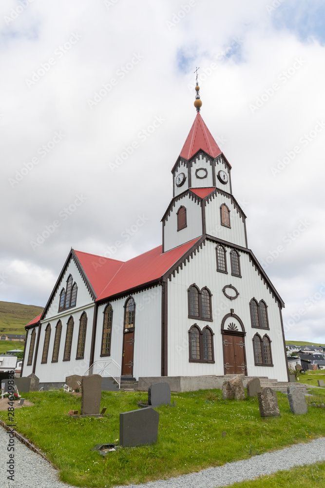 Eglise des Iles Féroé dans l'Atlantique Nord