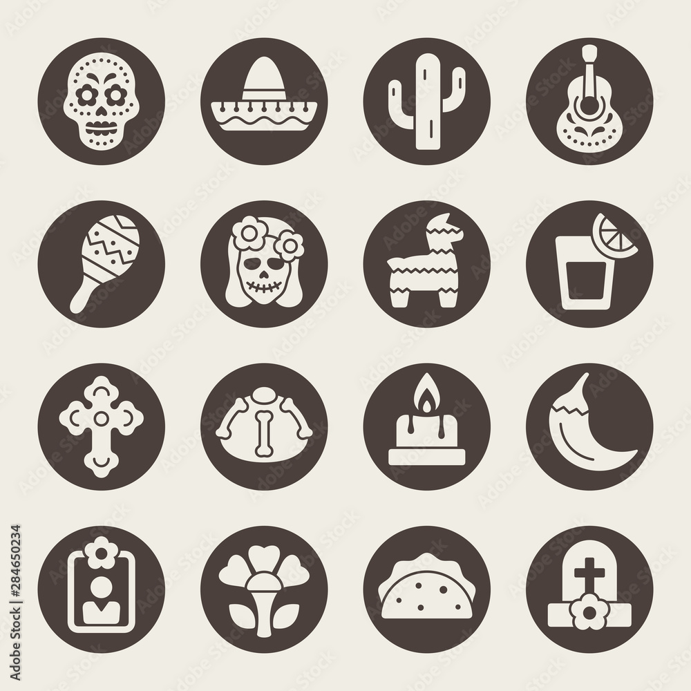 Day of the Dead vector icons Day of the Dead vector icons