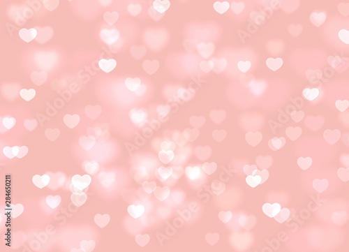 bokeh hearts  on pink background - illustration © lllKWPHOTOlll25