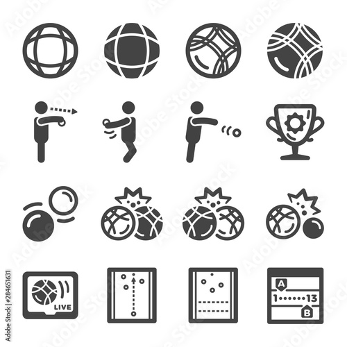 Cuadro en lienzo petanque sport and recreation icon set,vector and illustration
