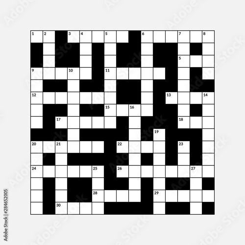 15x15 crossword puzzle vector illustration, empty squares