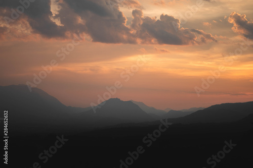 Wallpaper Mural sunset in mountains Torontodigital.ca