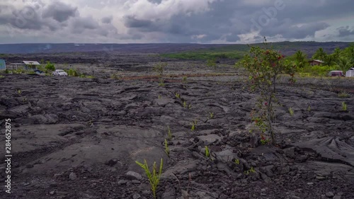 Barren land of volcanic area on the Big Island of Hawaii