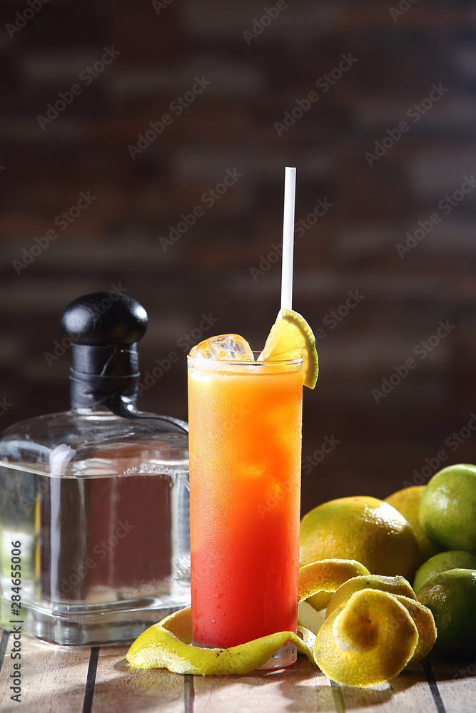 The Tequila Sunrise is a cocktail made of tequila, orange juice, and