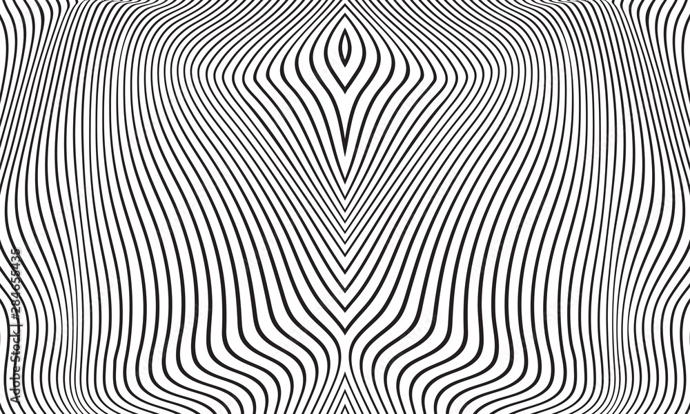 Thin line pattern with irregular halftone waves
