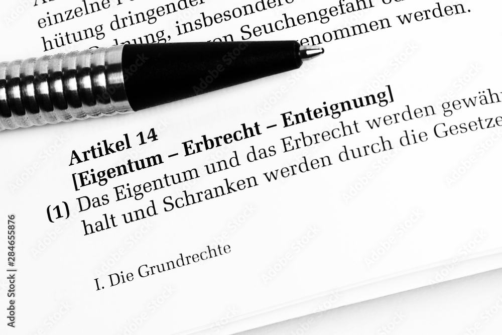 Obraz premium Enteignung Grundgesetz Artikel 14