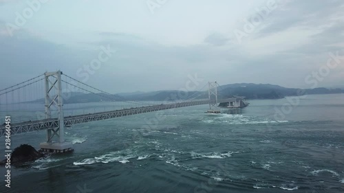 The aerial view of Naruto, Tokushima Japan in August 2019. photo