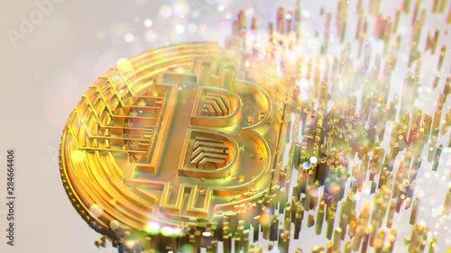 Quadro su tela 3d rendering global digital crypto currency mining future finance revolution iso