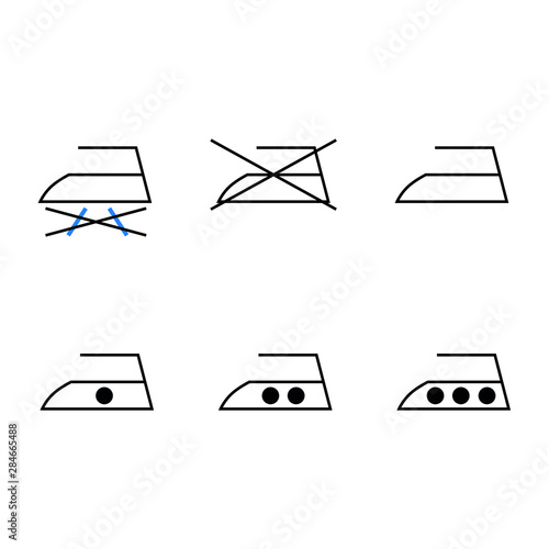 White iron icon set no text 