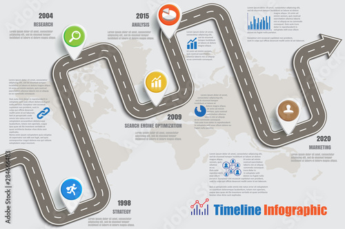 Business road map timeline infographic icons designed for abstract background template milestone element modern diagram process technology digital marketing data presentation chart Vector illustration