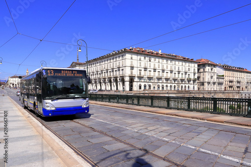 Fototapeta Naklejka Na Ścianę i Meble -  bus in turin city in italy 
