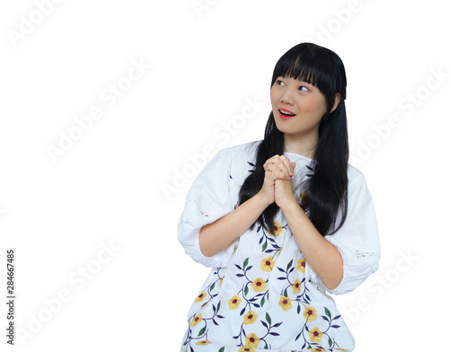 Cute Asian Girl Looking Sur...