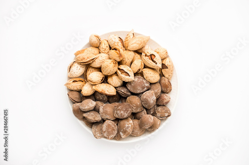 delicious nutritious fried apricot kernels and almonds