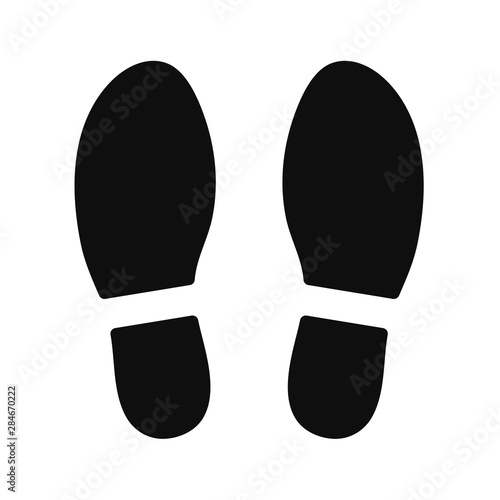 Footprints caused by executive shoes Travel concept. vector illustration. photo