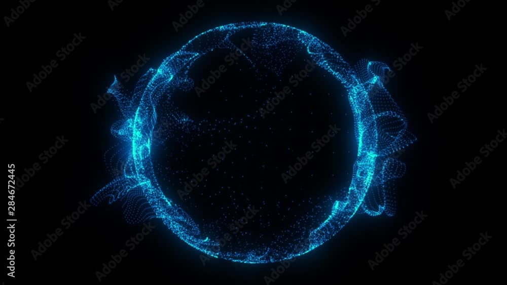 Blue Particles Circle Ring Intro Logo Motion Background