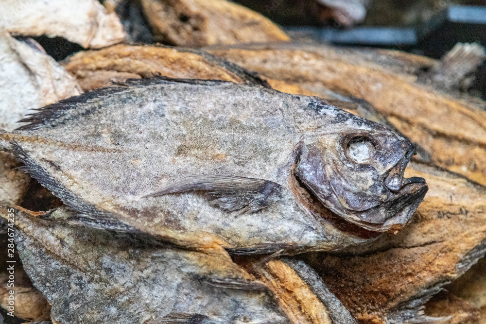Dried fish on a market in victoria, the capital city of Seychelles