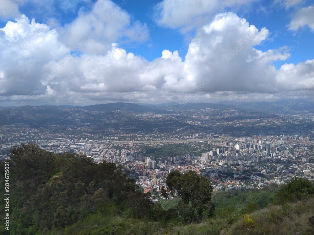 Panoramic view of Caracas from Avila in Venezuela