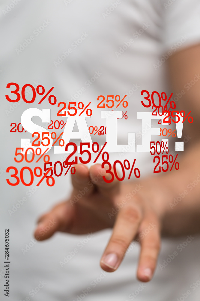 SALE CONCEPT DIGITAL in hand SALE CONCEPT DIGITAL in hand