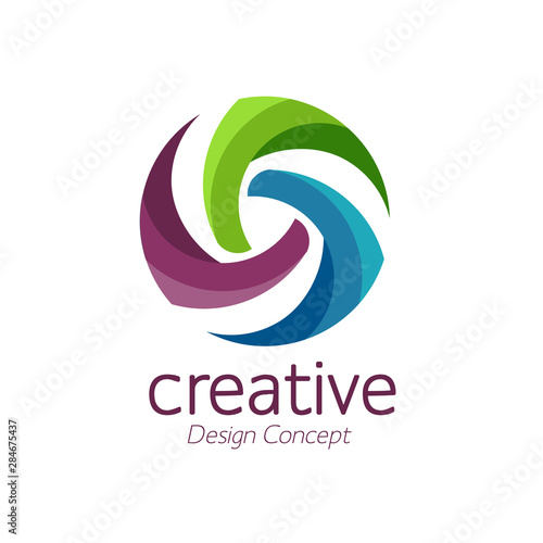 creative abstract simple pinwheel color logo vector,creative  simple design windmill . Whirligig icon vector. pinwheel Flat icon isolated