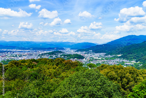 landscape of Kyoto city ( panorama view ) in the summer sunny day