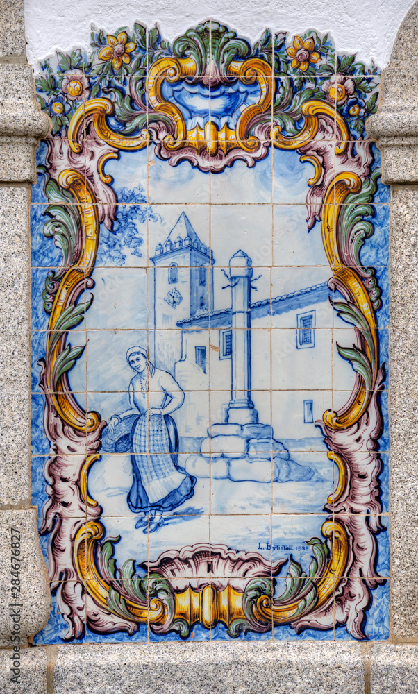 Azulejos traditionnels portugais à Cabeço de Vide, Portugal