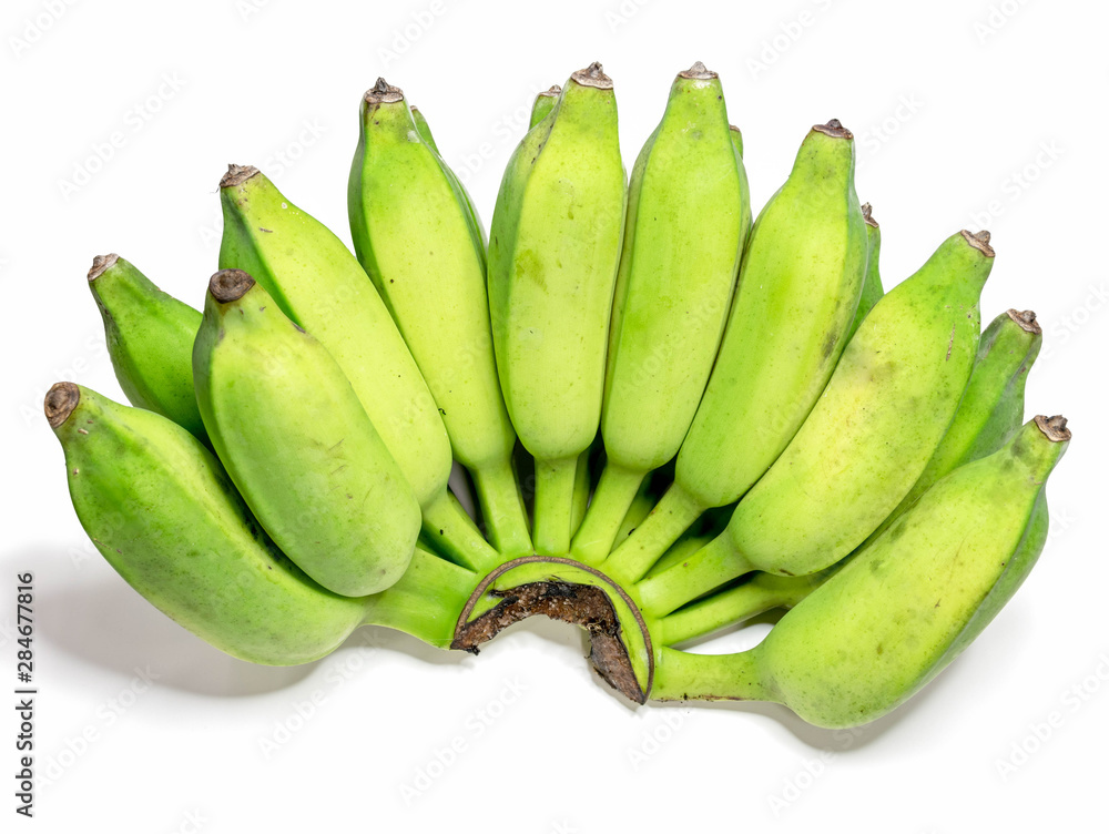 Green Banana comb isolated on white background. Green Banana comb isolated on white background.