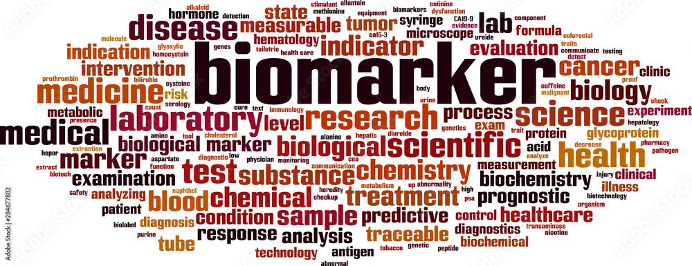 Naklejka premium Biomarker word cloud