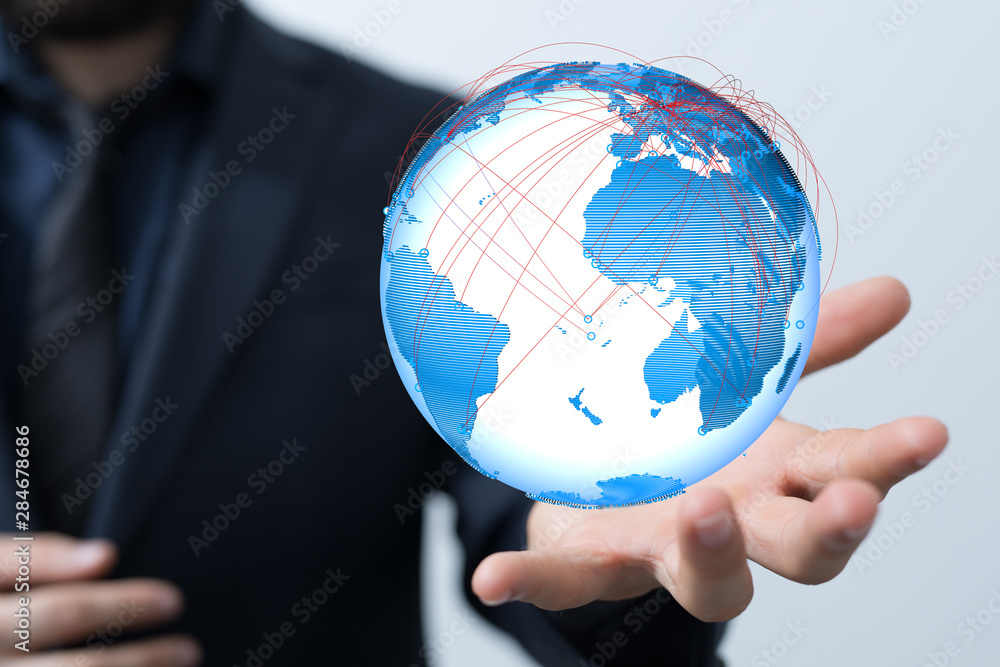 Global network connection. World map point and line composition concept Global network connection. World map point and line composition concept
