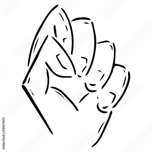 Fist hand icon. Vector illustration fist. Fist up hand drawn..