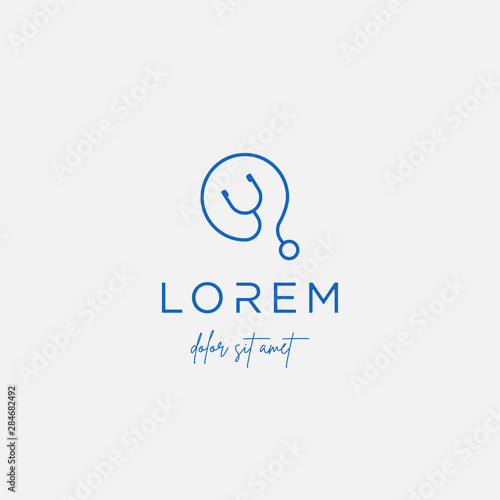 Stethoscope q letter logo vector design icon
