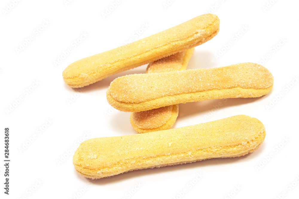 Ladyfinger biscuits isolated on white background Ladyfinger biscuits isolated on white background