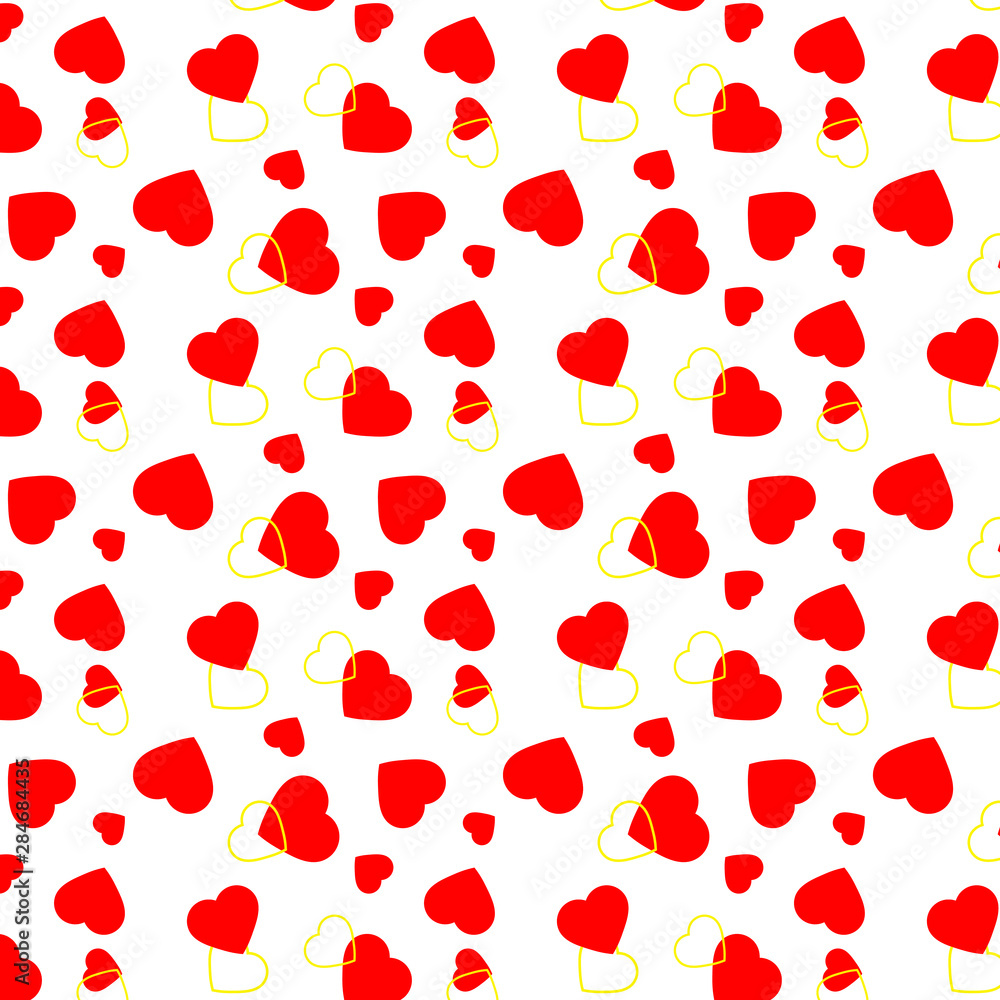 heart background Seamless. love background vector red hearts
