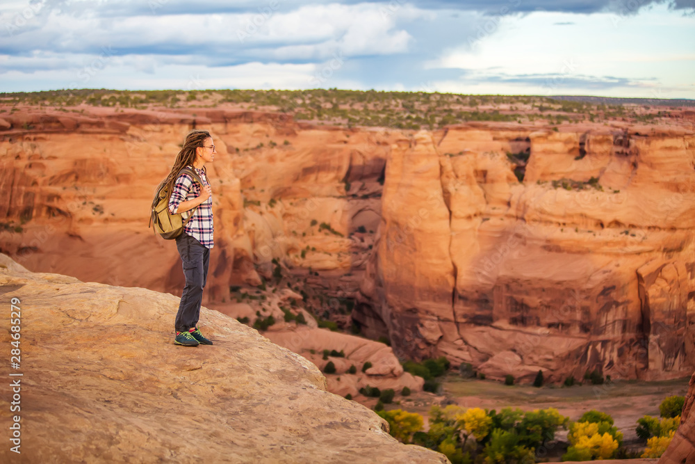 A hiker in the Canyon de Chelly National Monument